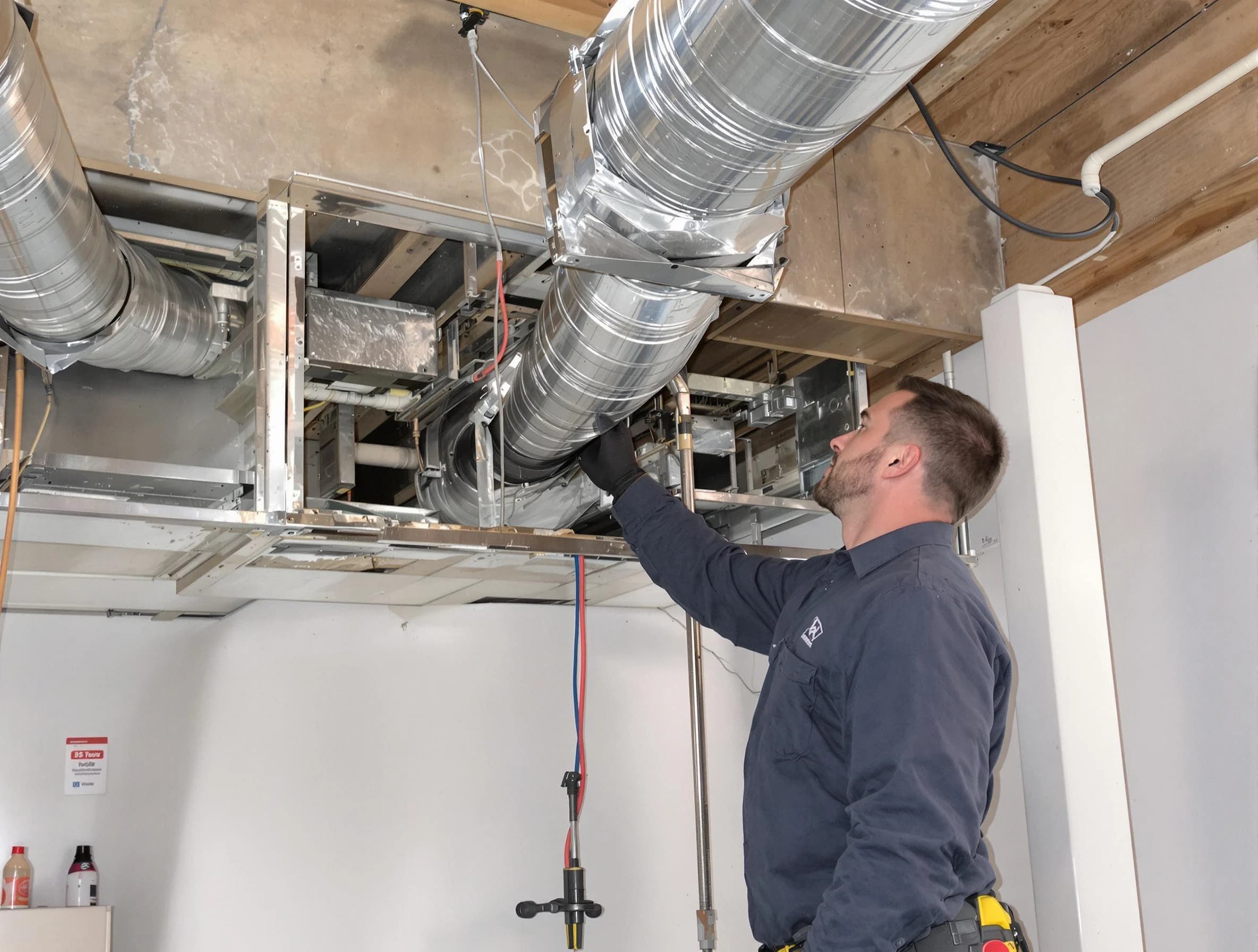 Northglenn Air Duct Cleaning technician performing professional air duct repair using specialized tools in Northglenn