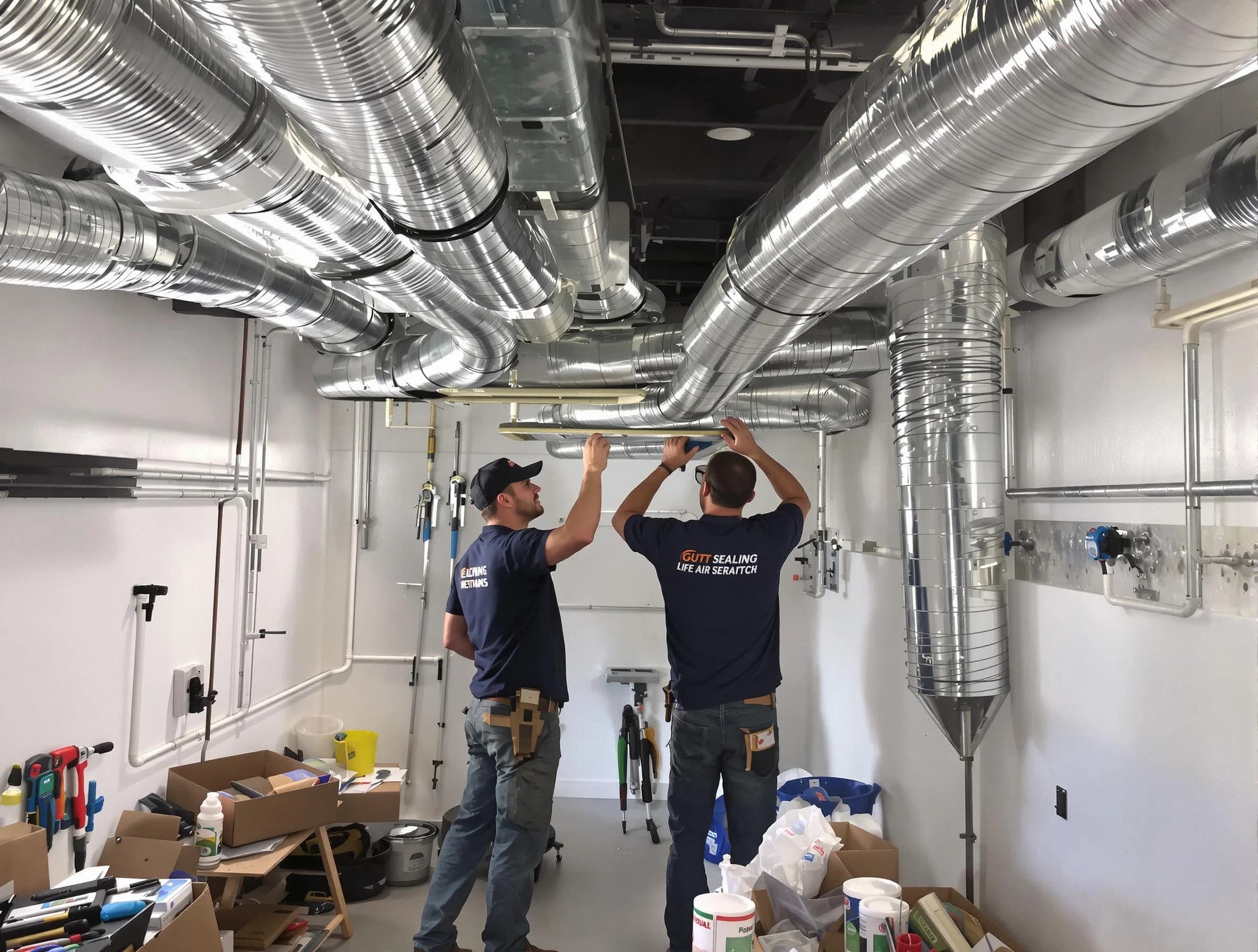Northglenn Air Duct Cleaning technician applying professional duct sealing solutions in Northglenn