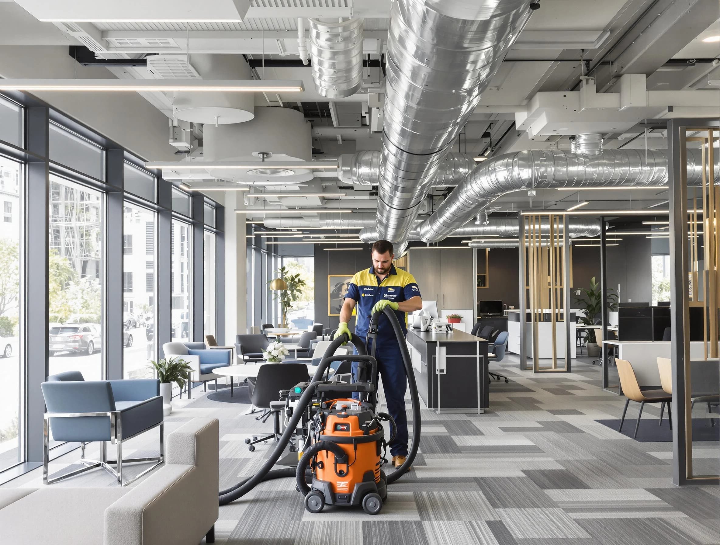 Northglenn Air Duct Cleaning team performing thorough commercial duct cleaning at a Northglenn business center