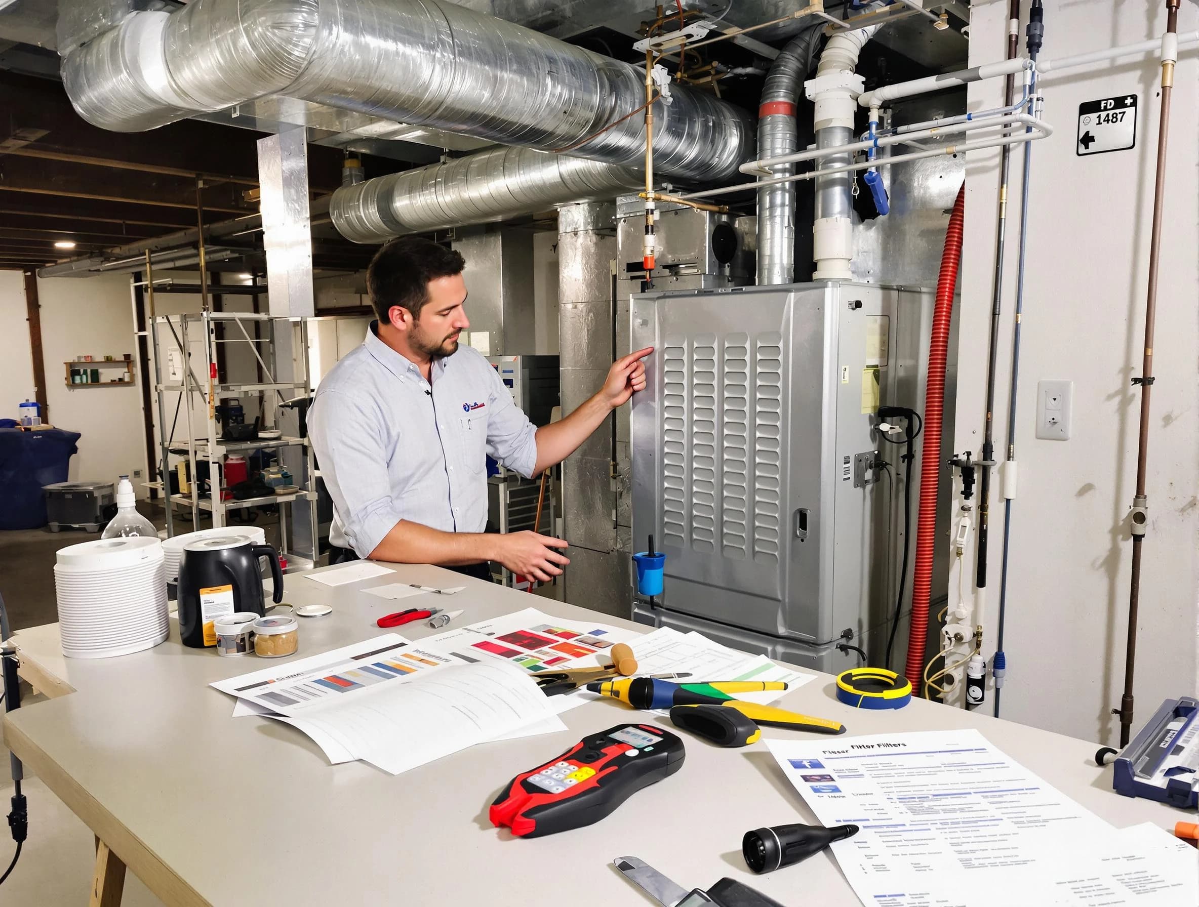 Northglenn Air Duct Cleaning inspector conducting detailed filter system evaluation using professional diagnostic tools in Northglenn