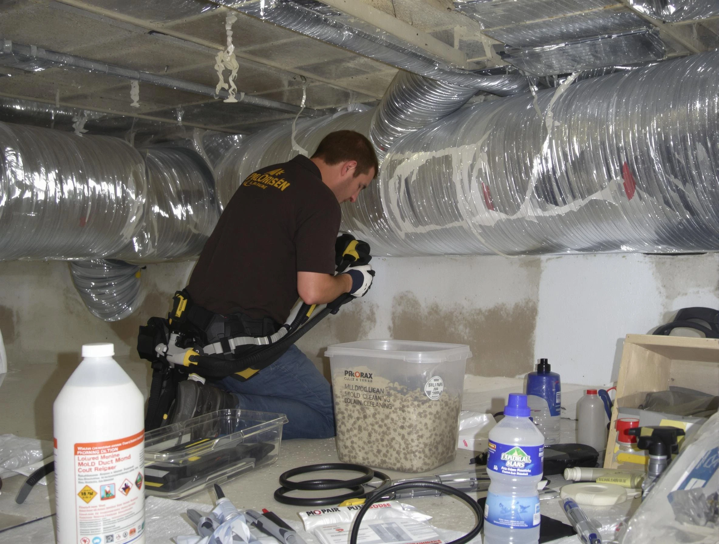 Northglenn Air Duct Cleaning specialist performing professional mold removal from air ducts in Northglenn