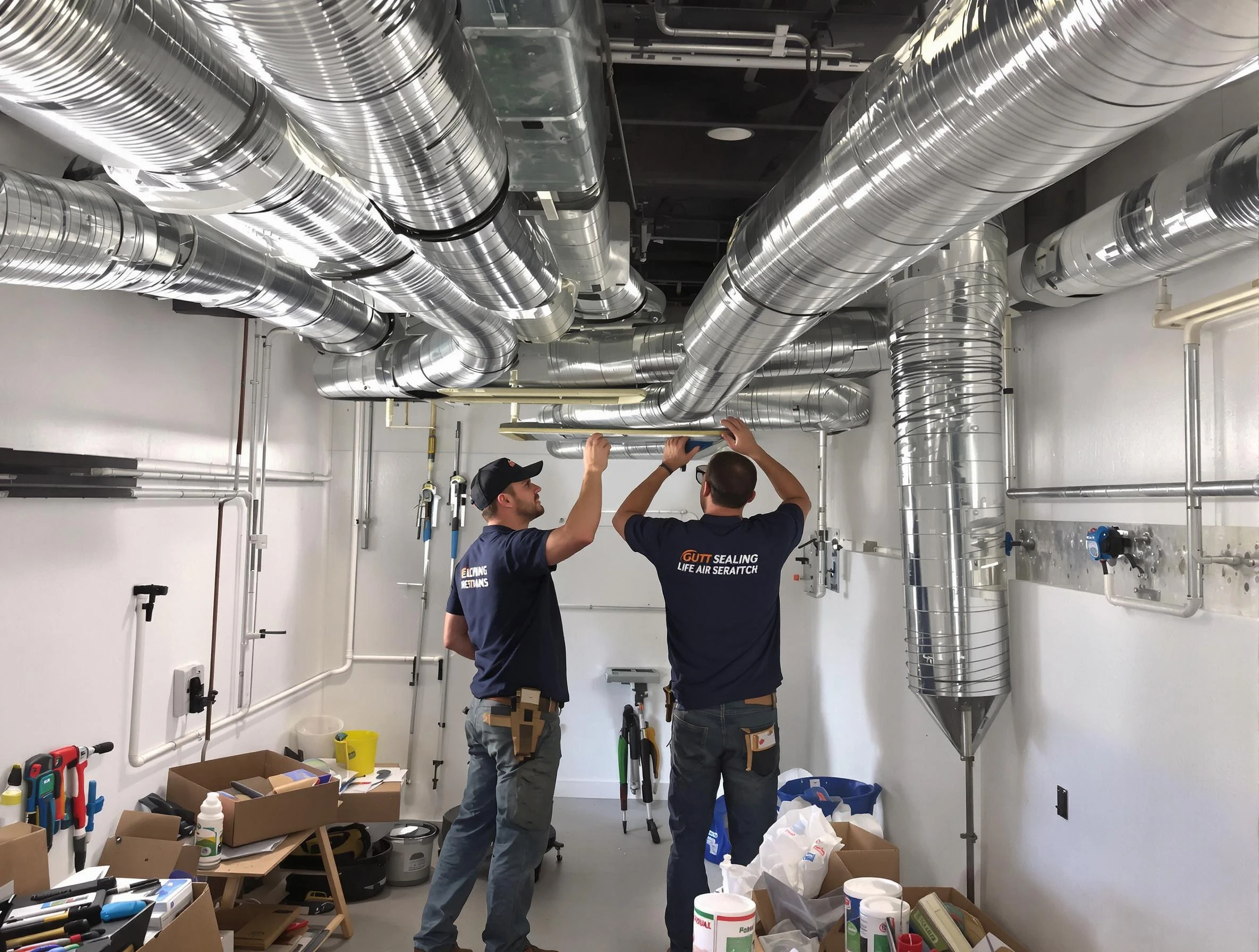 Northglenn Air Duct Cleaning technician applying professional duct sealing solutions in Northglenn